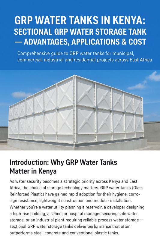 GRP Water Tanks in Kenya